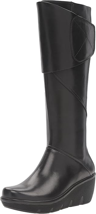 clarks knee high wedge boots
