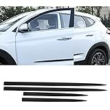 Qiilu 4PCS Waterproof Body Side Trim Bright Black Universal Door Protector Automotive Molding Trim