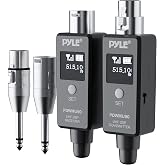 Pyle Multifunctional UHF Wireless XLR Adapter System,Transmitter And Receiver For Dynamic Microphones And Music Sources,48k Frequency Signal Transmission,USB Recharge Capable,90 Feet Range,Dark Gray