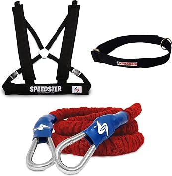 Amazon スピードスターrocket Single Overspeedトレーナーheavy Resistance 30 Covered Cord Withパッド入りショルダーハーネスとウエストベルト Fit Cord エクササイズグッズ