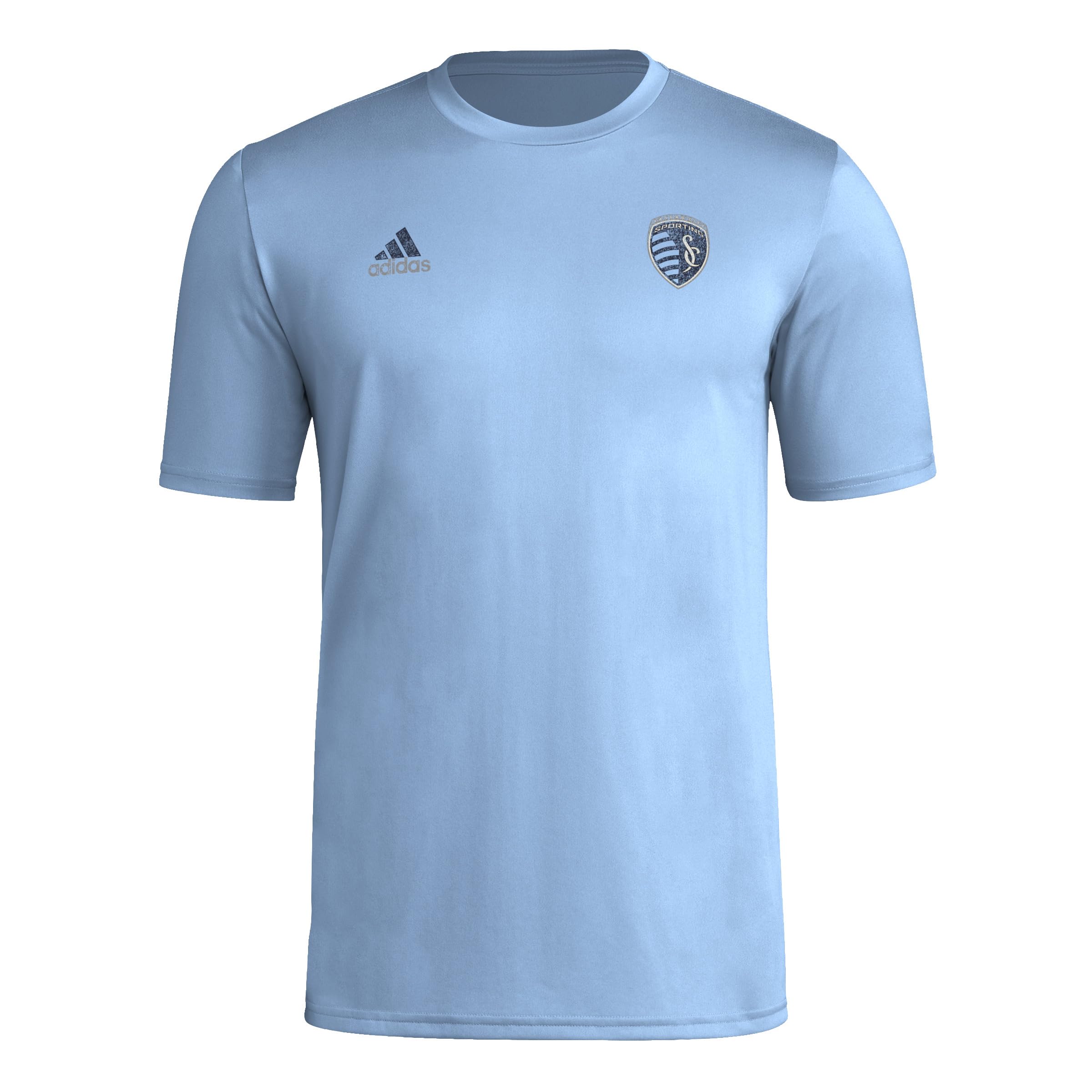 Photo 1 of adidas Men's Sporting Kansas City MLS Short Sleeve T-Shirt, Smoke Blue, X-Small