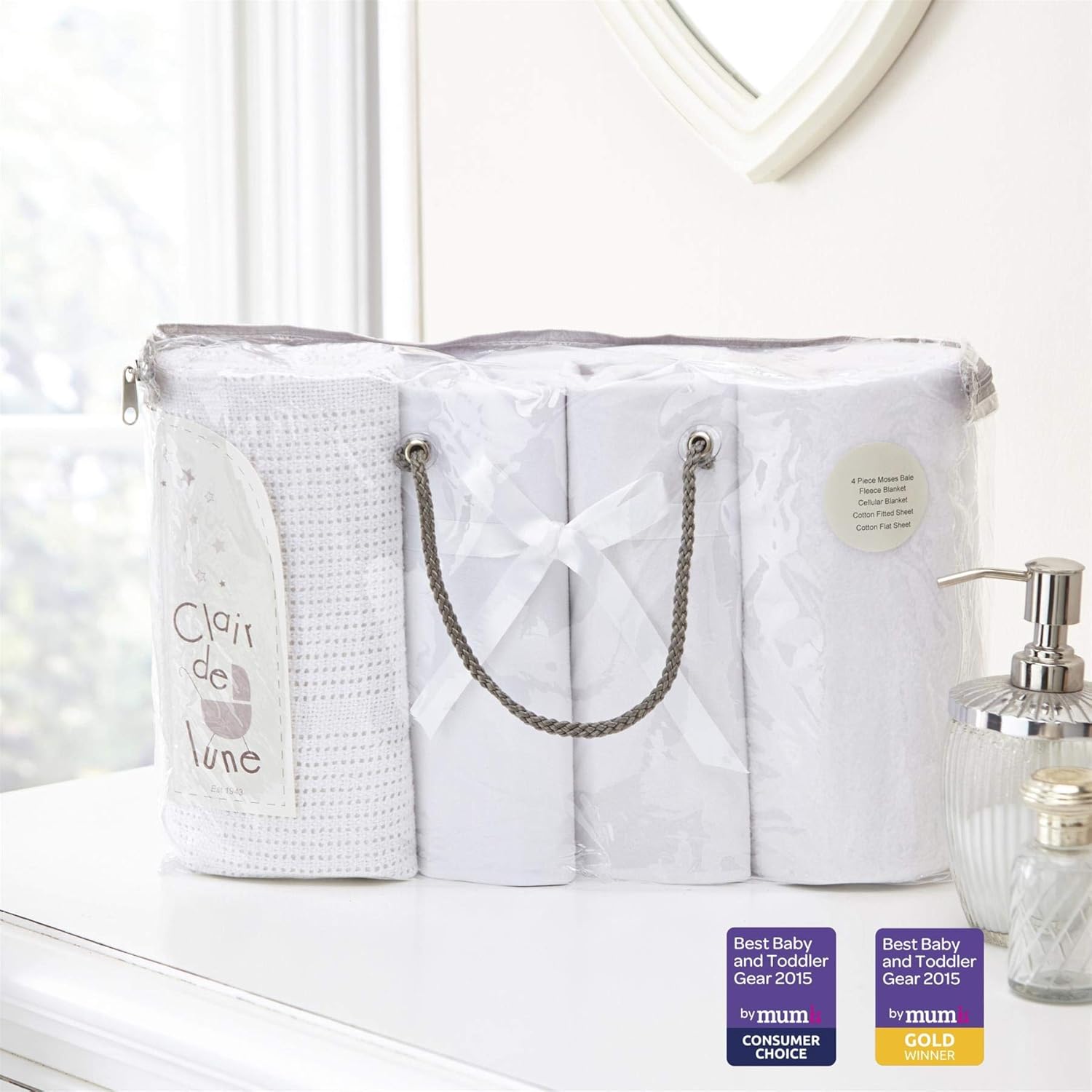 clair de lune waffle cot bedding