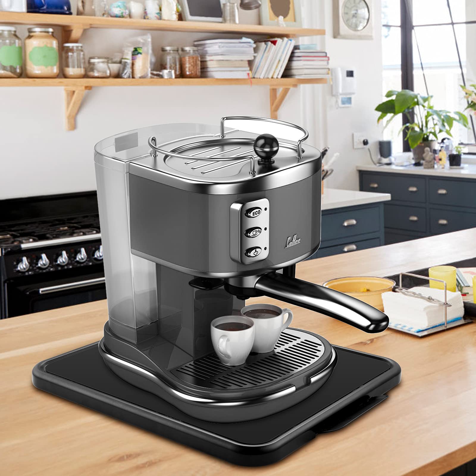 Kitchen Caddy Coffee Maker Sliding Tray for KitchenAid Stand Mixer Pot Under Cabinet Appliance Toaster Blender Air Fryer Countertop Storage Moving Slider (11.7