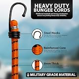 ZENO Bungee Cords with Hooks 12 Pc Heavy Duty Weatherproof UV-Resistant view 3