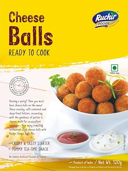 Ruchir Foods Ready To Cook Cheese Balls 120gms Amazon In Grocery Gourmet Foods