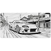 FeoYoed Large Mouse Pad JDM Car Sup Drifting Desk Mat Computer Accessories Gaming Office Organizers Supplies Decor Essentials Keyboard Pads for Desk Rubber 30x60cm