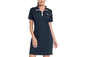 MoFiz Women's Golf Tennis Dress Sports Polo Dress Short Sleeve Quick Dry Casual Workwear Button