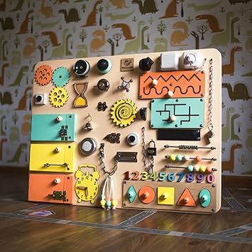 latches wooden activity board