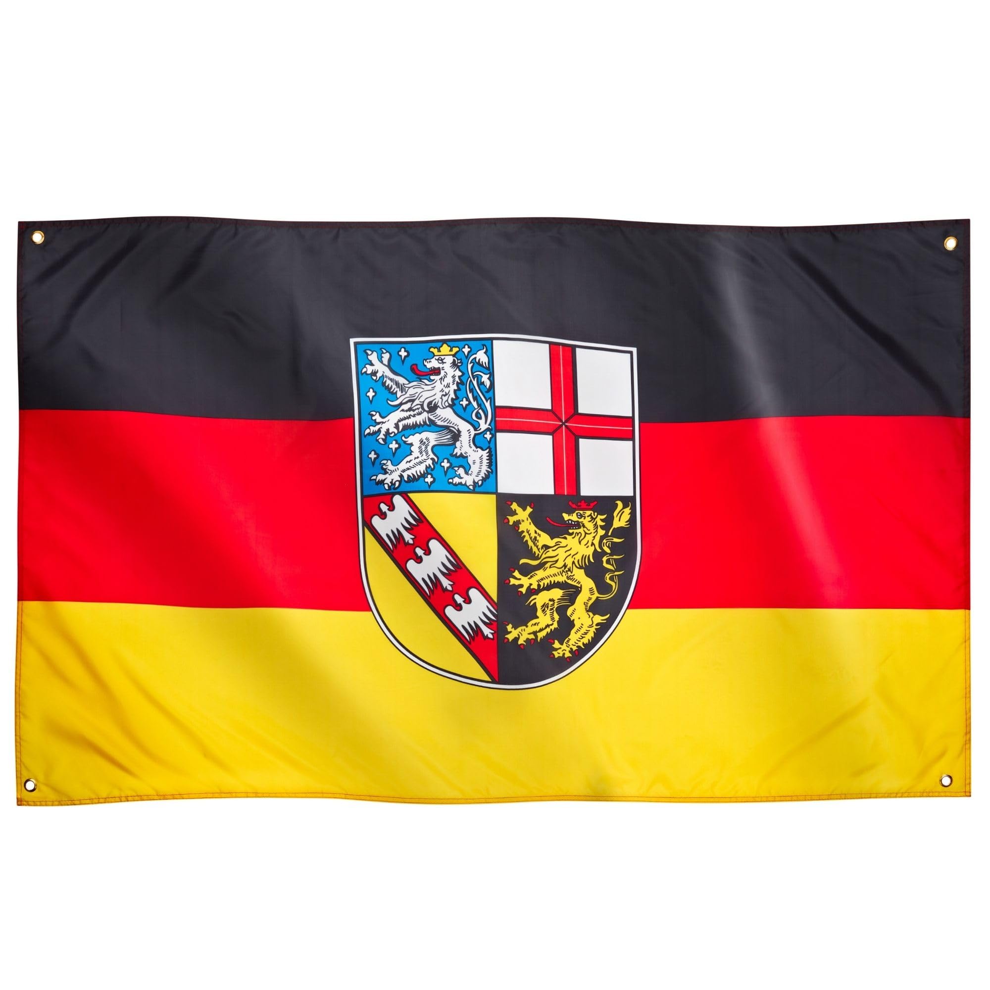 Runesol Saarland Flag, 91x152cm, 3ft x 5ft, Flag of Saarland, 4 Grommets, Eyelet in Every Corner, Saarländer Flag, German Region, Premium Flags, Inside, Outside, Vivid Colours — image 1
