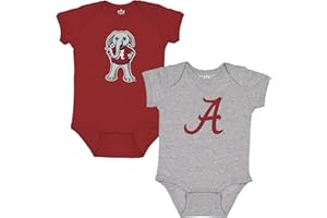 Little King NCAA Bodysuit 2 Pack Short Sleeve-100% Cotton-Infant Sizes 0-3M 6M 12M 18M