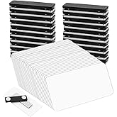 40 Pack Blank Name Tags, 1.5 x 3 Inch Name Badge with Magnetic Backing, Reusable DIY Plastic Names Label Holders Round Corner for Personalized Shirts Learning Places Office