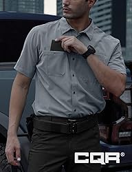 CQR Men's Short Sleeve Tactical Shirts, UPF