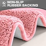 wyewye Microfibre Bath Mat 2cm Thick 40x60cm Pink Ultra Absorbent Non-Slip view 4