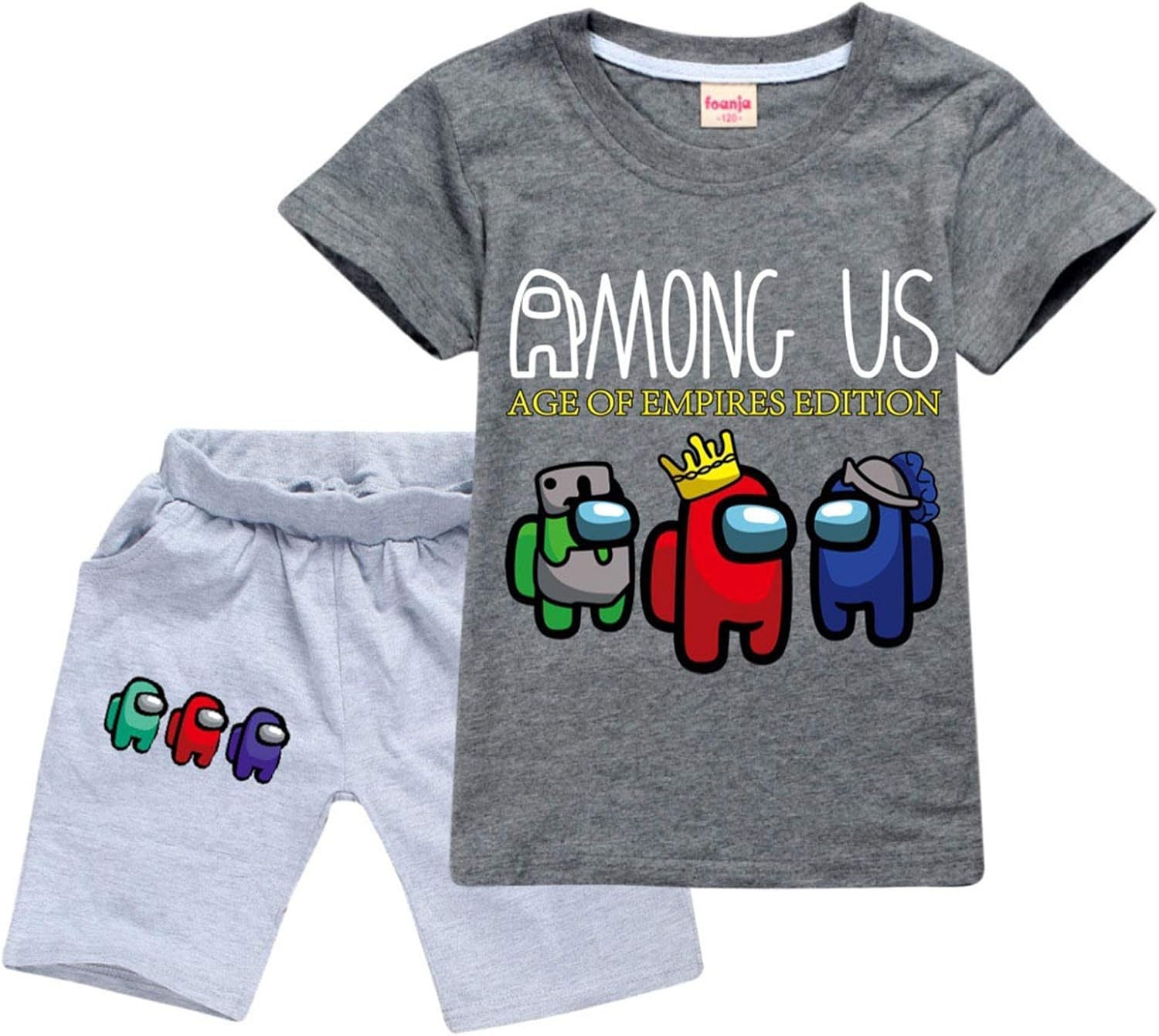Among Us Short Sleeve TShirt and Shorts Outfit Set for Girls Boy