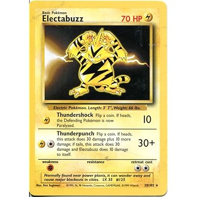 Pokemon Base Set Rare Card #20102 Electabuzz Maldives | Ubuy