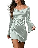 HYPERFIRE Women's Elegant Satin Long Sleeve Cowl