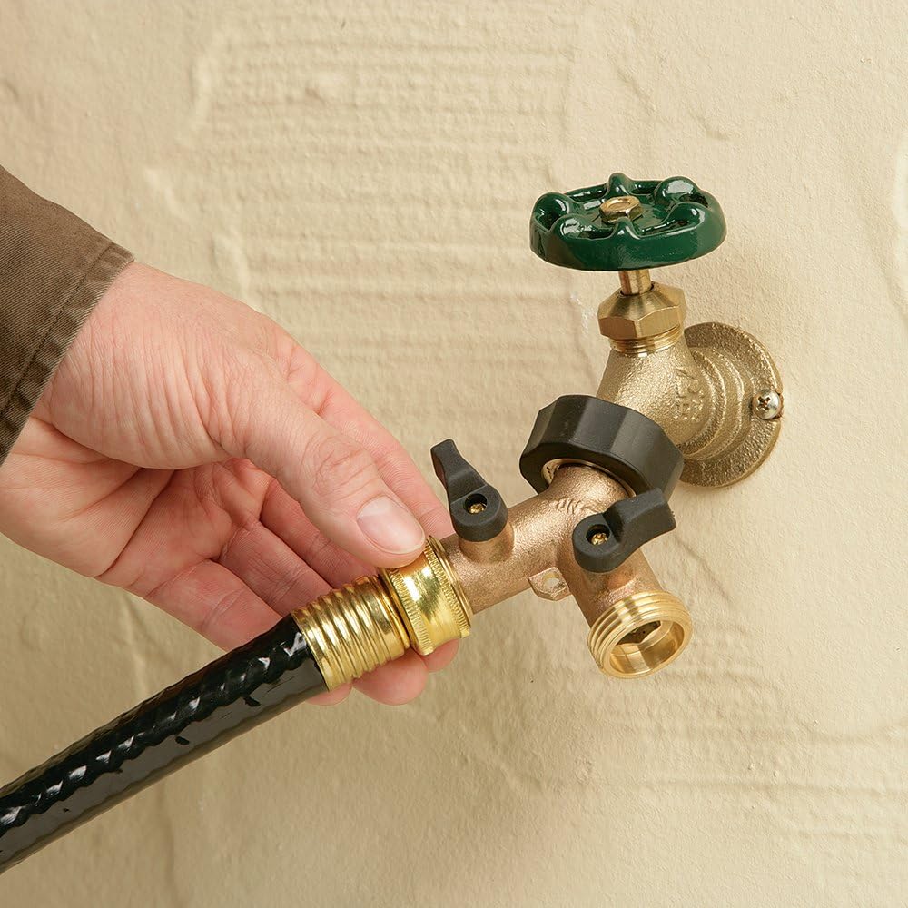 Orbit 58248 Brass Garden Hose YConnector with ShutOff Valves