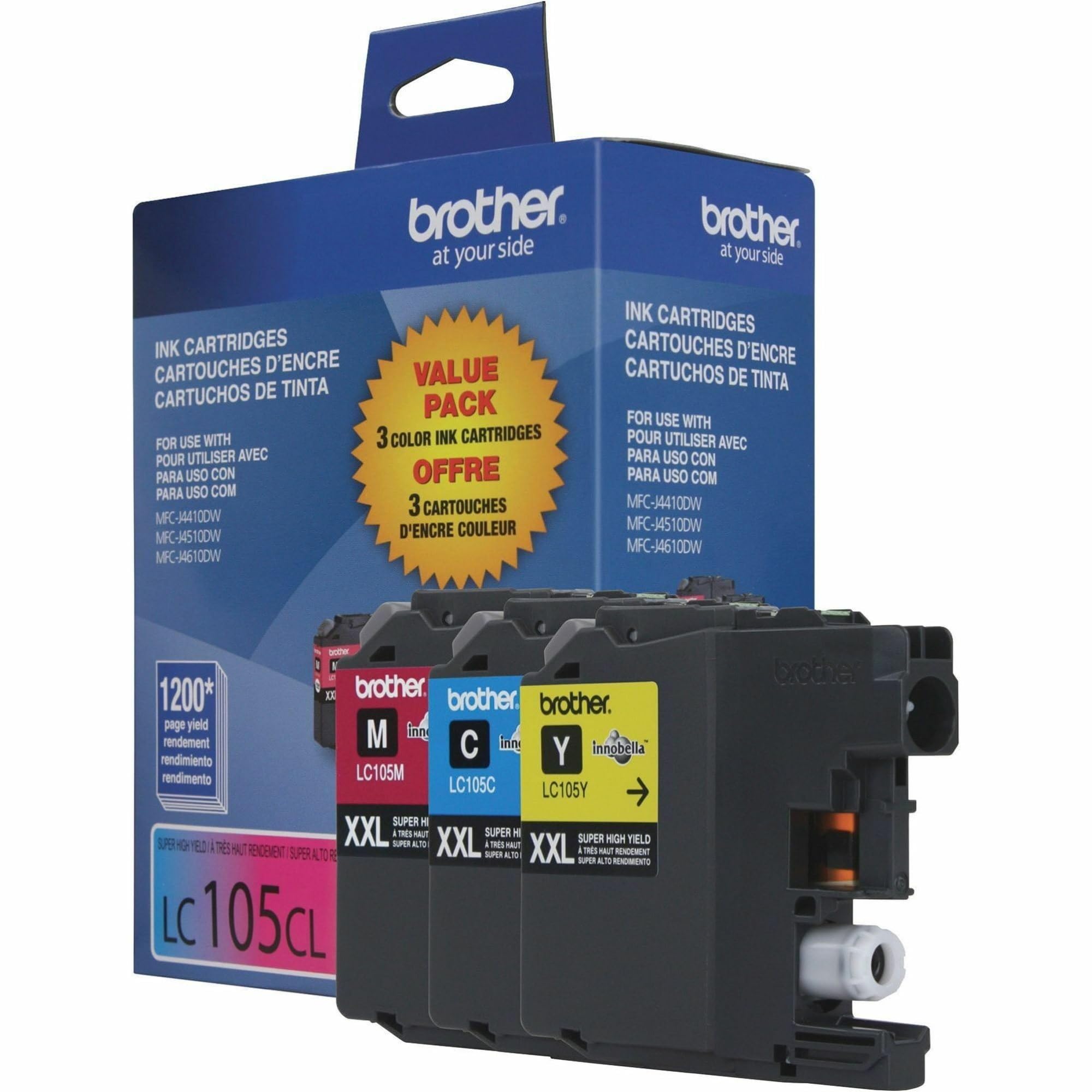 Brother Printer LC1053PKS Ink, Cyan, magenta, yellow