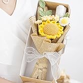 Flrunwu Hand-Woven Rose Artificial Flower(Pack of 1) Bouquet Packaging Beautiful Flowers Suitable for Family Table Decoration, for Girlfriend Mother, Valentine's Birthday Wedding Gift(Sunflower)