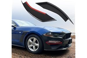 KAKABAS Front Bumper Winglet Fog Light Compatible with Ford Mustang 2018-2023 Accessories,Front Fog Light Eyelid Trim Cover Lamp Vent Wing Trim, Black