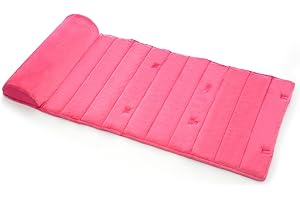 MY FIRST MATTRESS My First - Toddler Nap Mat, Memory Foam Sleeping Mat with a Removable Pillow, Portable and Compact, 41 x 21 x 1 inch, Pink, Pack of 1