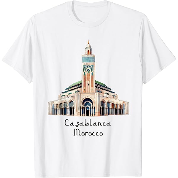 Amazon.com: Casablanca Morocco Art T-Shirt : Clothing, Shoes