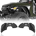 Hooke Road Front Inner Fender Liners for 2018-2025 Jeep Wrangler JL & Gladiator JT (Exclude Rubicon 3.6L Engine), 2 PCS Spartan Wheel Well Fenders