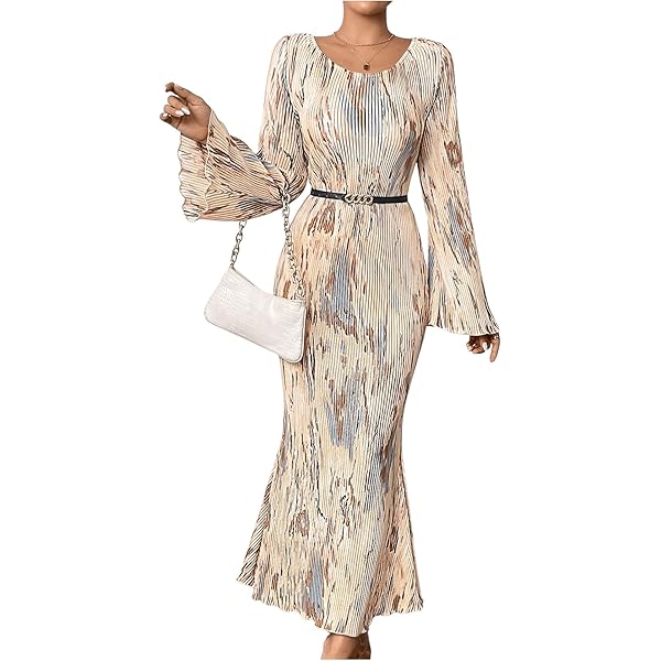 Floerns Plus Size Tie Dye Long Sleeve Bodycon Dress - Mesh Party Dress For Women