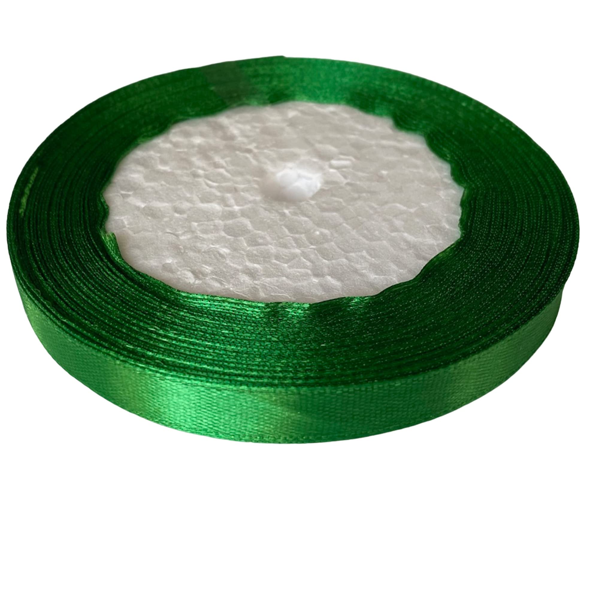 Dyanatic Satin Ribbon (10mm x 22m) - 25 Yards Craft Ribbon | Christmas, Gift Wrapping, Tree Decorations, Hair, DIY Crafting - Emerald Green — image 1