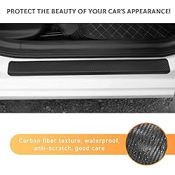 Yourkar 4 PCS Car Door Sill Protector, 4D Carbon