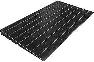 Electriduct 2.5" Non Slip Rubber Threshold Ramp for Wheelchair Accessibility, Mobility Scooters, Power Chairs, Home, Steps, Stairs, Doorways, Curbs with 3 Channels Cord Cover Black