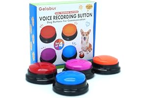 Gelabur Set of 4 Dog Buttons for Communication, Voice Recordable Buttons for Classroom, Dog Training Talking Buttons Starter 