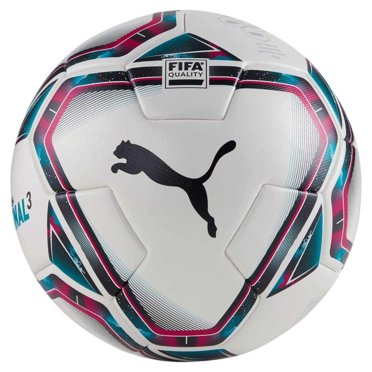PUMA Unisex Adults' teamFINAL 21.3 FIFA Quality Ball size 4 Soccer White-Rose Red-Ocean Depths Black-Omphalodes, 4
