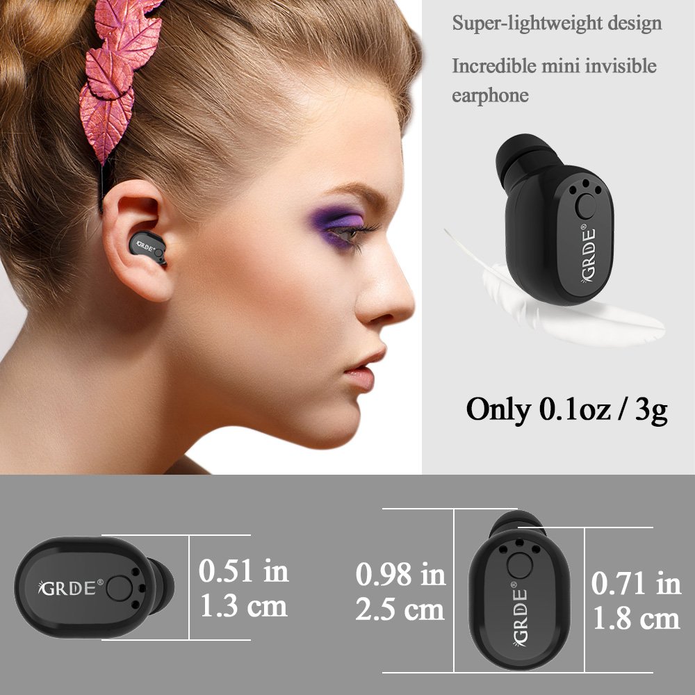 Écouteur Bluetooth, Mini Oreillette Bluetooth 4.1 [Nouvelle Recharge Magnétique] Sans Fil Réduction de Bruit Multipoint Intra-Auriculaires Casque avec Micro pour iPhone, Samsung, Android Smartphones (Noir)