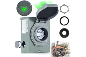 BOYISEN 30 Amp Generator Inlet Box, Pre-Drilled NEMA L14-30P Power Inlet Box with LED Indicator for 4-Prong Generator Cord, 125/250V 7500W 30a Power Inlet Box, Weatherproof for Outdoor Use, ETL Listed