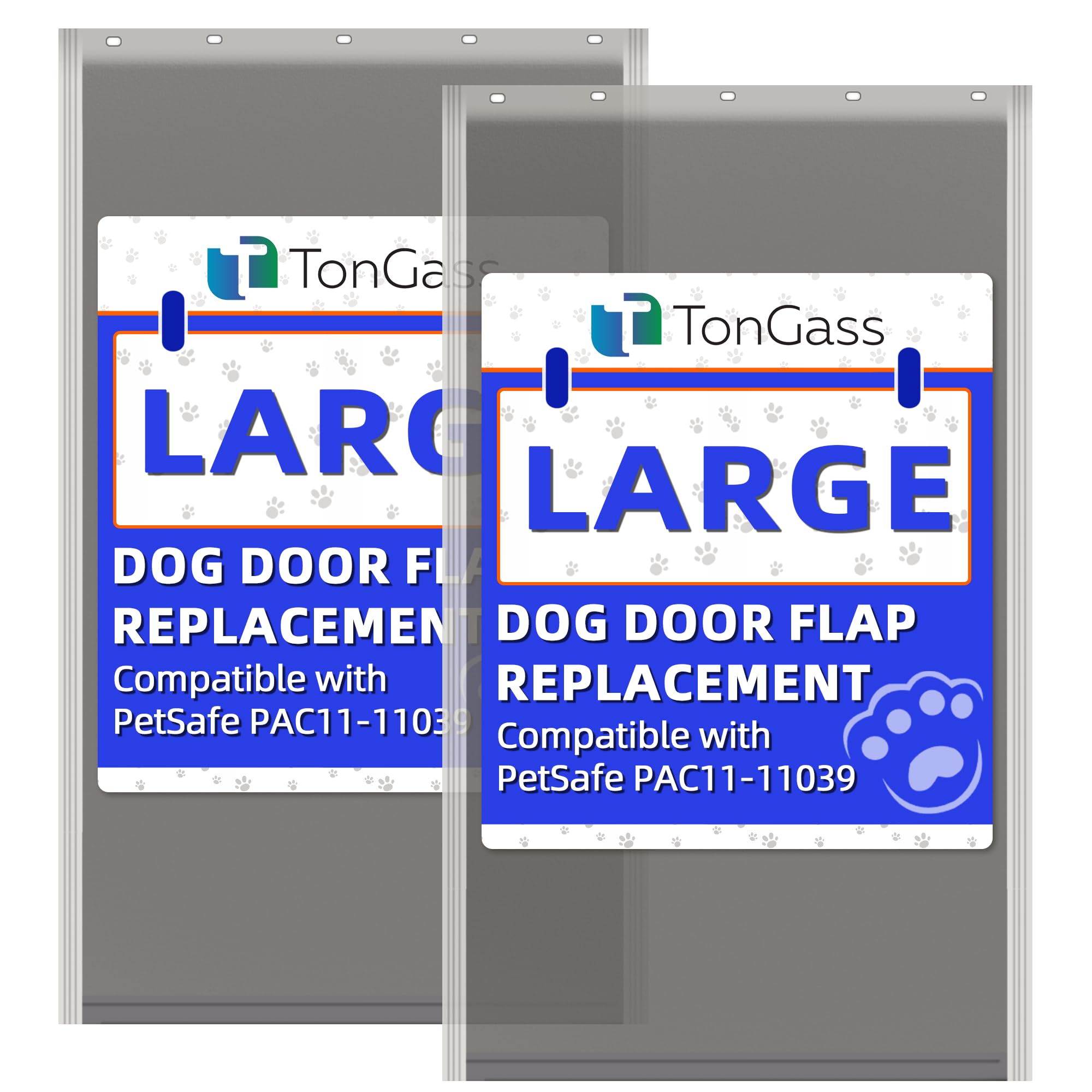 Photo 1 of TonGass (2-Pack) PAC11-11039 Large Dog Door Flap Replacement Compatible with PetSafe Freedom Dog Doors, 10 1/8"x16 7/8" Pet Door Replacement Flaps with Magnetic Closure, Weather-Proof & Warp-Resistant