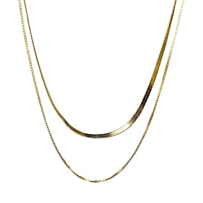 Buy Simple Double Chain Necklace 14.9 