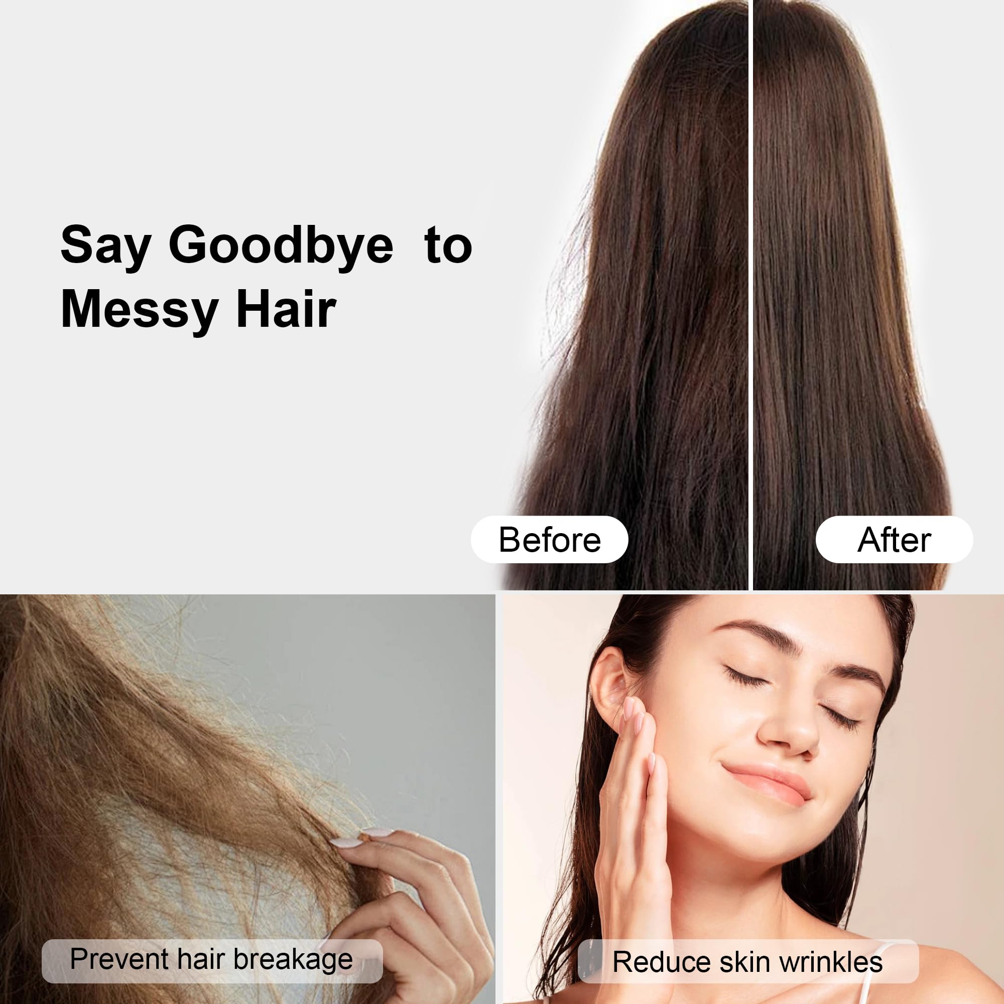 phyrec Satin Silk Pillowcase for Skin and Hair, 2 Pack - Envelope Closure - Bedding Queen Pillow Cases(20" x 30"), Soft Breathable Smooth Cooling Silk Pillow Covers for Sleeping, Black - Image 4