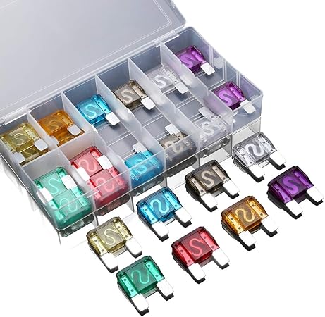 Amazon カーパーツ 24pcs 8種類タイプ車のトラックrv電気ヒューズキット付属品のためのビッグブレードヒューズアソートセット ヒューズホルダー ボックス 車 バイク