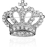 GBAHFY Crystal Rhinestone Princess Queen Crown Brooch Pin for Women - Tiara for Wedding Party Banquet Birthday