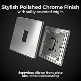 BG Electrical 2 Way Light Switch Screwless Polished Chrome Slim Profile 20A view 2