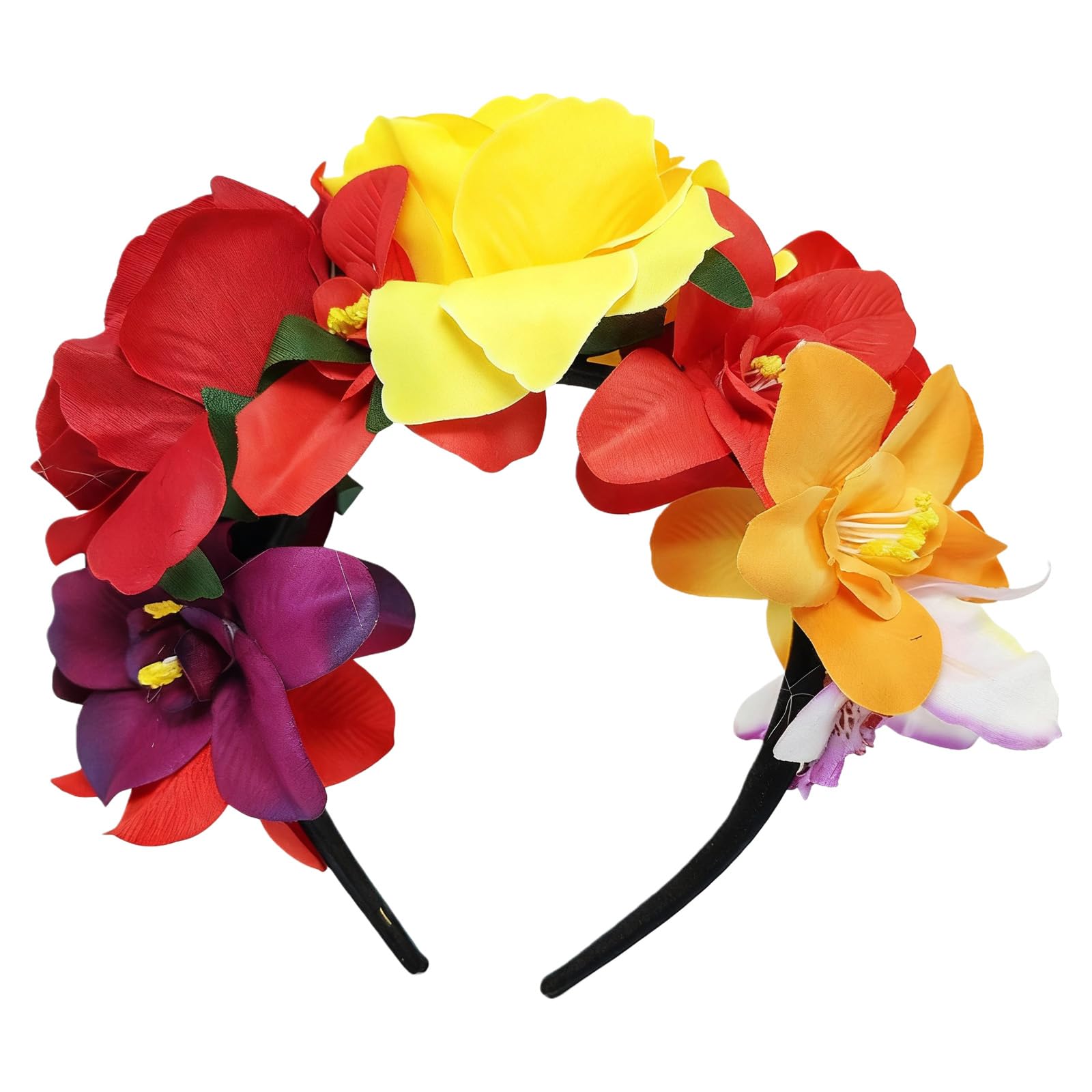 VASANA Halloween Rose Flower Headband Mexican Floral Hair Bands Day of the Dead Flower Crown Halloween Party Costume Headpiece Hair Accessories for Cosplay Carnival Party