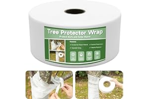 Bhyhok 4" x 394 FT Tree Protector Wraps Non-Woven Tree Trunk Bandage Wrap Anti-Freeze Tree Protection Breathable Cover to Keep Tree Warm Moisturizing and from Animals
