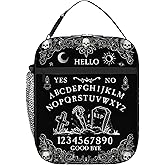 DOINBEE Goth Ouija Board Lunch Box, Gothic Halloween Skull Witchy Horror Lunch Bag for Kids Women Men, Black and White Spooky Insulated Thermal Cooler Lunchbox Meal Tote Bag for School Work