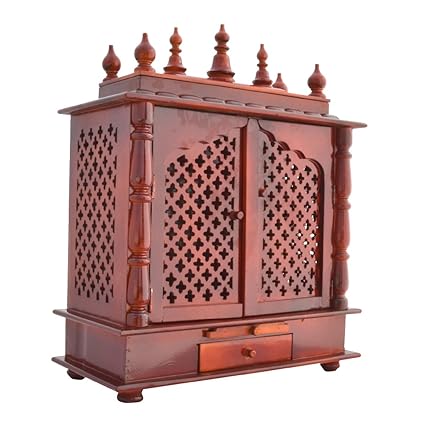 Homecrafts Wood Home Temple with Doors (Brown_24 Inch X 12 Inch X 30 Inch )
