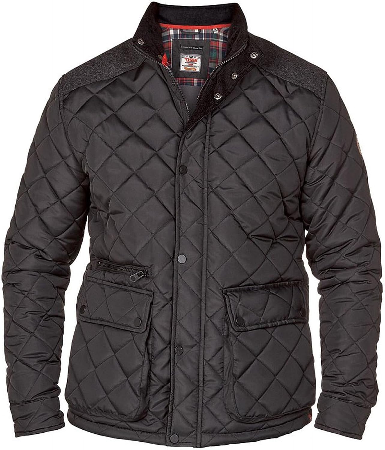 D555 Duke KS13722B Barclay Mens Quilted Jacket Black Size 6XL