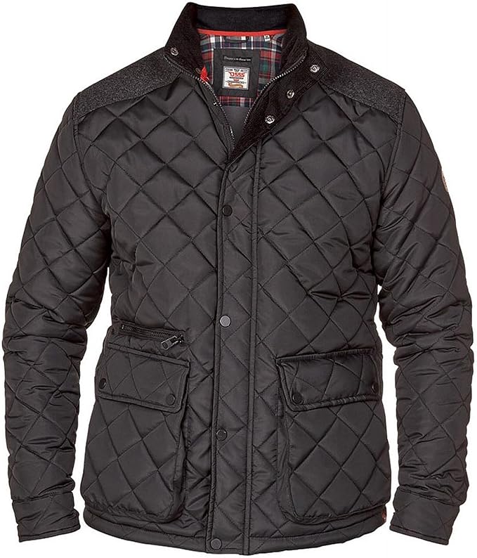 D555 Duke KS13722B Barclay Mens Quilted Jacket Black Size 6XL