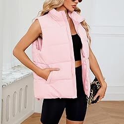 Century Star Pink Puffer Vest for Women's Outerwear