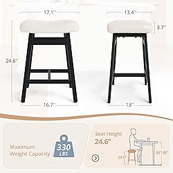 LUE BONA Counter Height Bar Stools Set of