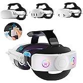 VR Head Strap with 10000mAh Battery for Meta Quest 3/3S, Quest 2 | Patented one-click release, adjustable detachable design for balanced comfort during extended VR gaming sessions
